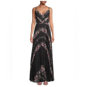 COPY - Marchessa Note Pleated Floral Chiffon Dress